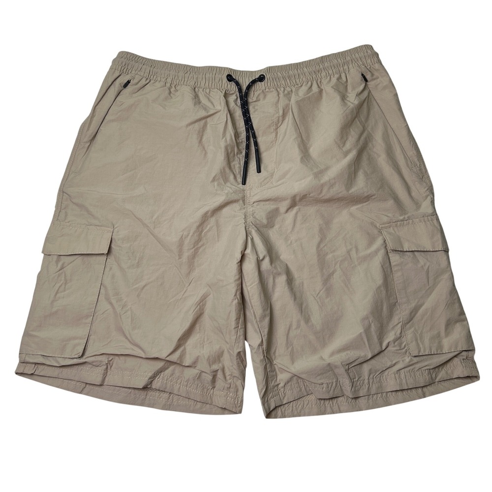 CSG Mens Trailtech Mesh Lined Nylon Blend Cargo Shorts Size XL Tan Gorpcore NEW